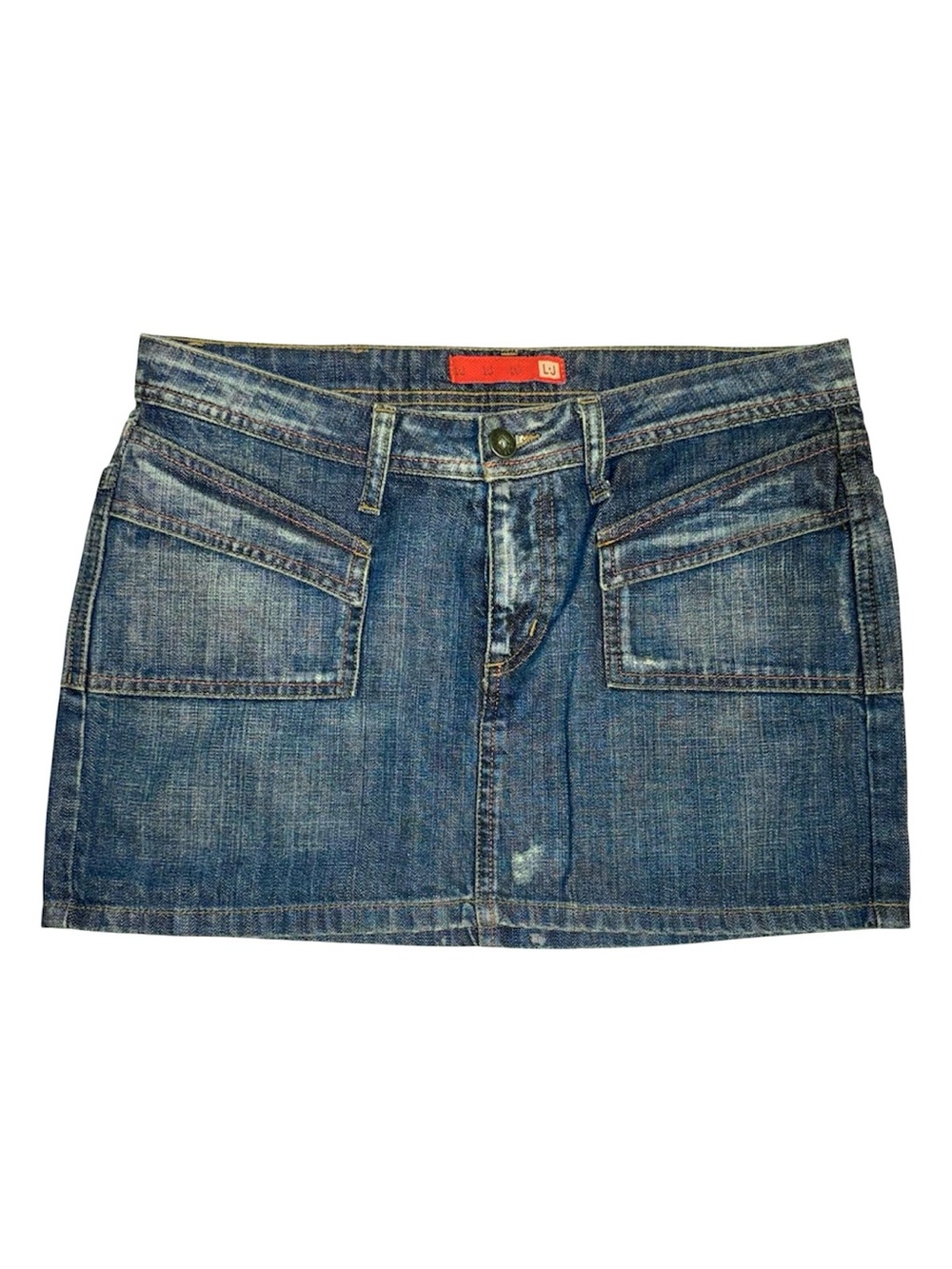 Liu Jo Denim Distressed Low-rise Mini Skirt in Blue Size 29